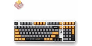 MCHOSE x Unbox Therapy - UT98 Silent Peach V3 (Retro Therapy) - Gaming Tangentbord - Engelska (US) - Vit