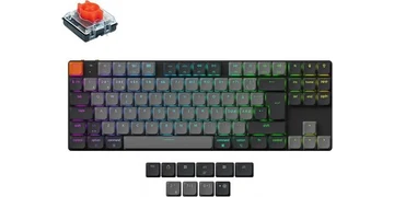 Keychron K1 v6 RGB QMK Wireless Hot Swap QMK - Low Profile 2.0 Red - Gaming Keyboard - Utan numpad - Nordisk - Svart