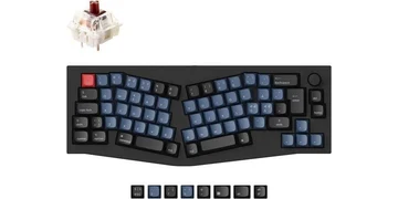 Keychron Q8 QMK Wired 65% Alice Layout - Gateron G Pro Brown - Ergonomiskt tangentbord - Nordisk - Svart