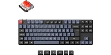 Keychron K1 Pro QMK/VIA Wireless RGB Hot Swap Low Profile Red - Gaming Keyboard - Utan numpad - Nordisk - Svart