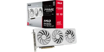ASUS Radeon RX 9070 XT Prime OC White - 16GB GDDR6 RAM - Grafikkort
