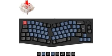 Keychron Q8 QMK Wired 65% Alice Layout - Gateron G Pro Red - Ergonomiskt tangentbord - Nordisk - Svart